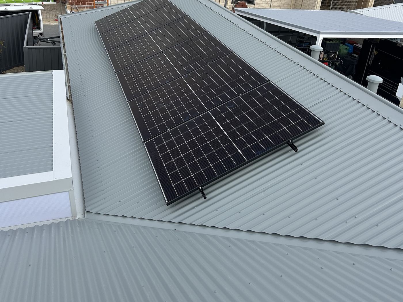 Solar panels on a new home