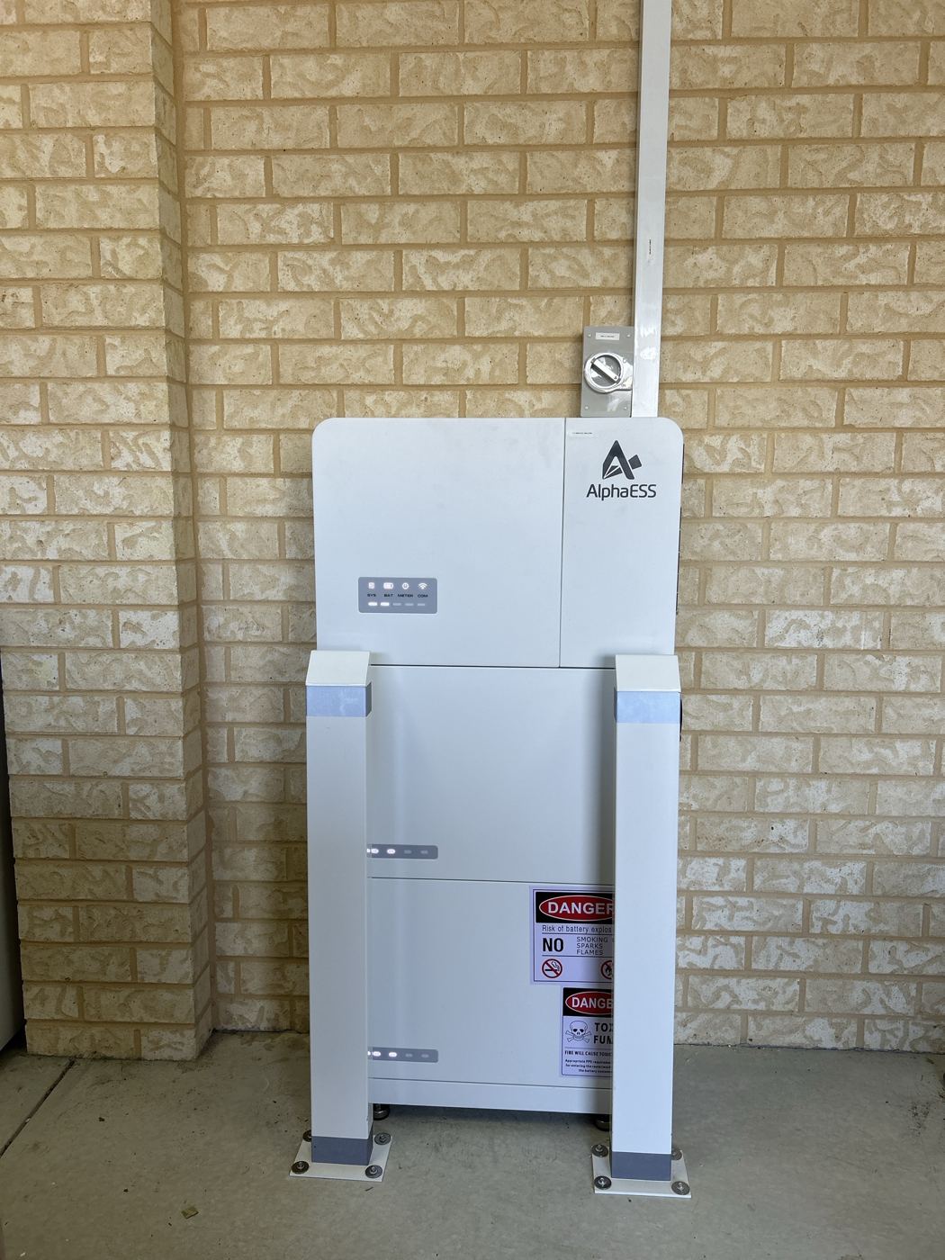 Alpha ESS battery with protective barriers