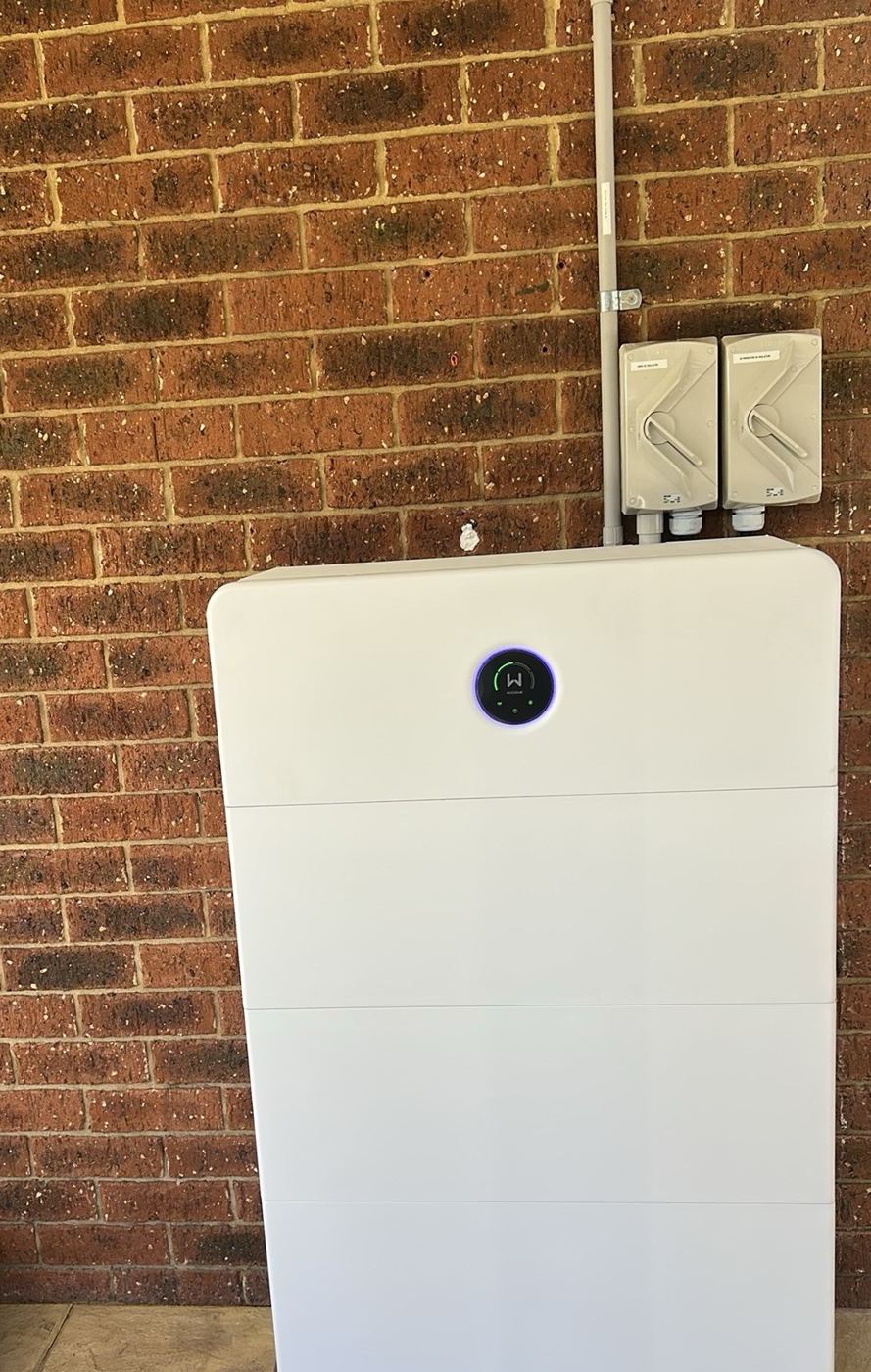 GoodWe battery on a brick wall