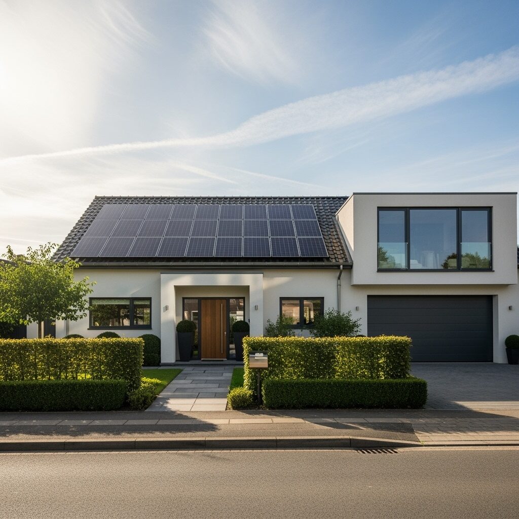 Create,A,Picture,,A,Detached,House,,The,Front,With,Entrance